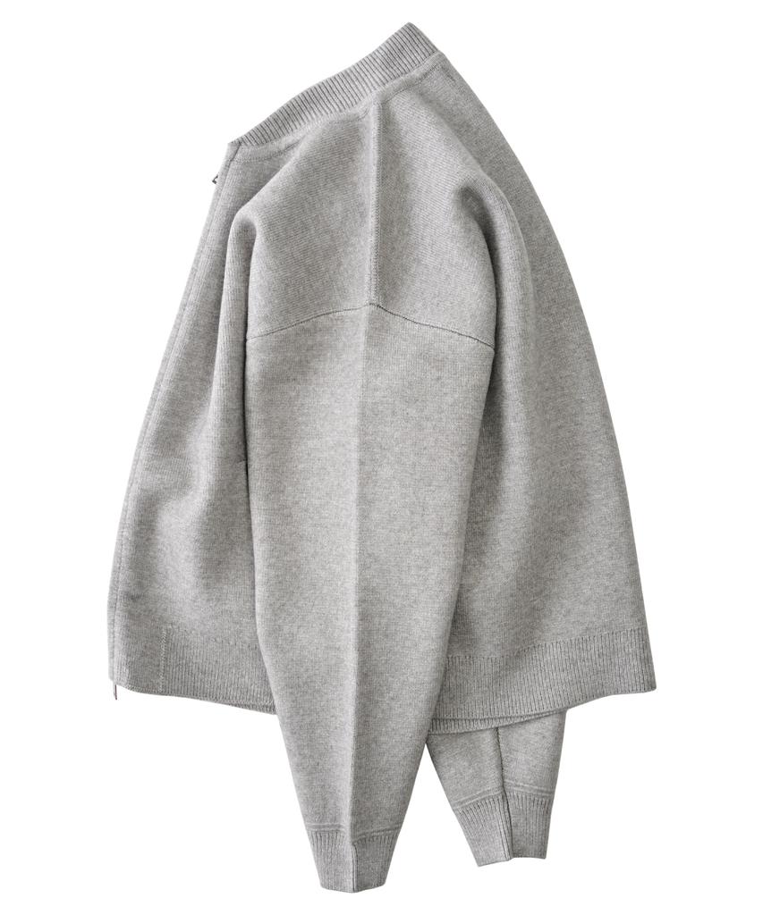 Analog Mood Soft Warm Plan Zip-Up Cardigan (Gray)