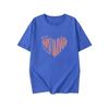 Plus Size Cotton T-Shirt - Women's Summer Short Sleeve Pink Heart Mid-Length Loose European Style