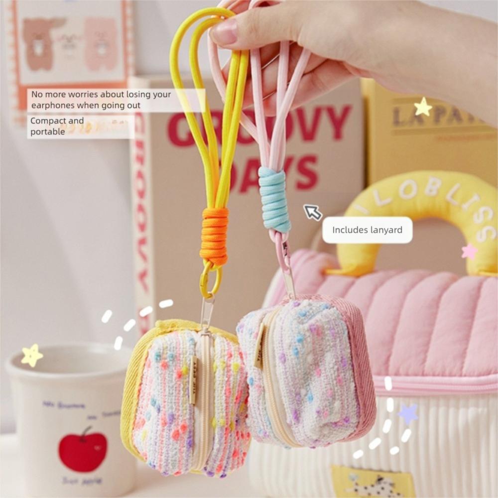 Mini Earphone Storage Bag Dopamine Bluetooth Headset Case Portable Coin Purse for Women Girls