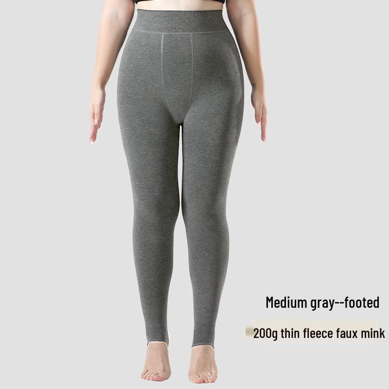 Women's Plus Size Warm Autumn/Winter Leggings: Velvet-Lined, Cotton, No Drooping, Fits Up To 200 Jin