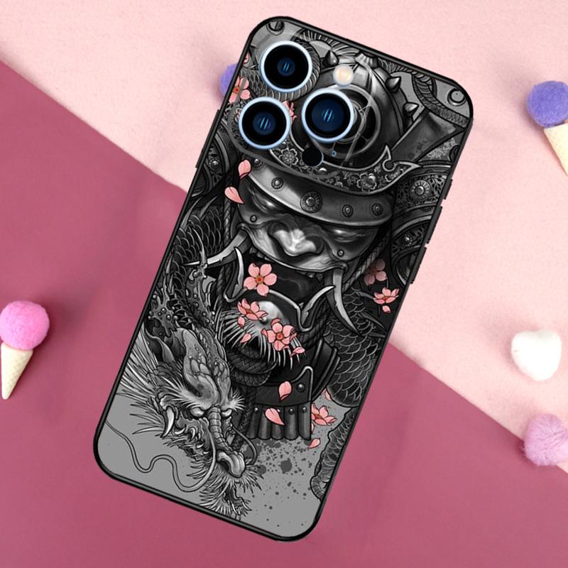 Samurai Mask Warrior Helmet Phone Case For iPhone 17 Pro Max 17 Air 16E 12 13 Mini 14 15 Plus 11 16 Pro Max Back Cover