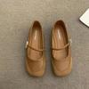 Soft Retro Round Toe Shallow Mouth Single Shoe for Women's Spring Summer New Style Simple Comfortable Flat Shoes