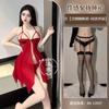 Large Size Erotic Underwear Mesh Perspective Sexy Erotic Fun Uniform Set Steel Ring Chest Hollow Fun
