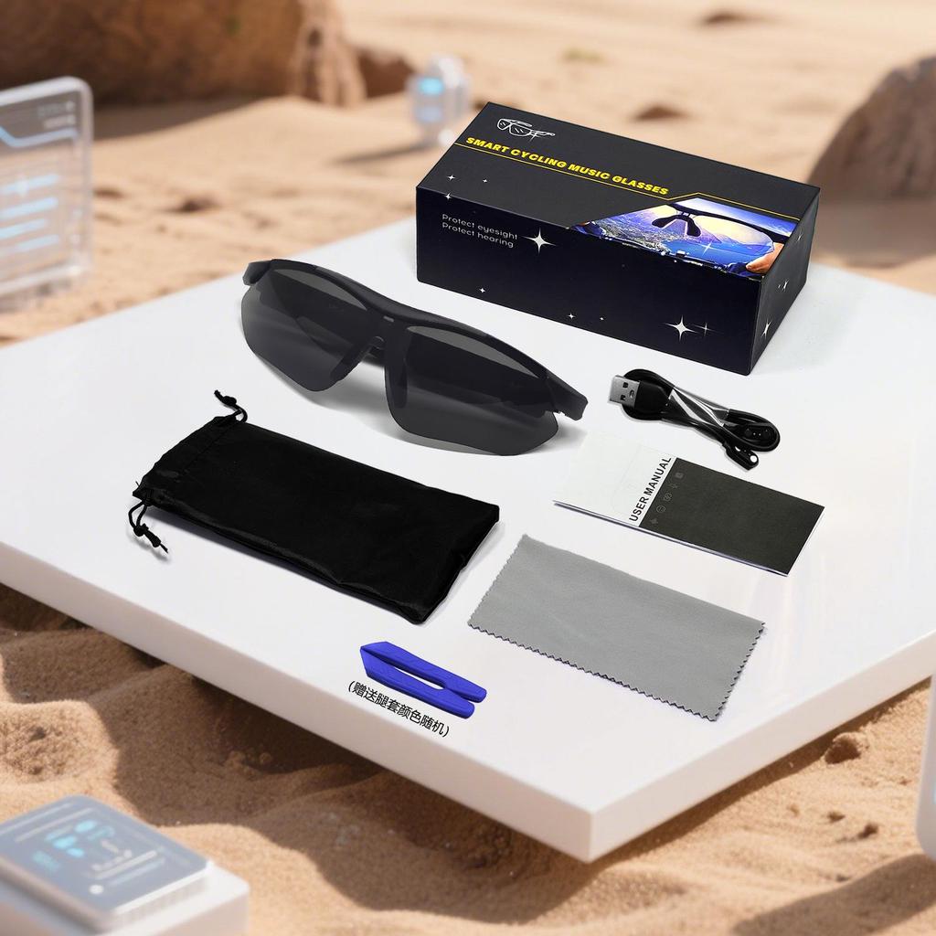 QY-pro03 Bluetooth Cycling Glasses: Outdoor Sports Smart Glasses with Anti-UV Protection and Music/Call Features
