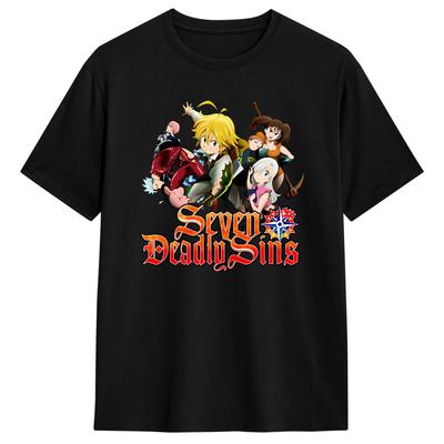 Sedm smrtelných hříchů Anime Tričko Letní Bavlněná Trička Pro Unisex Ležérní Tričko Krátký Rukáv Streetwear Trička
