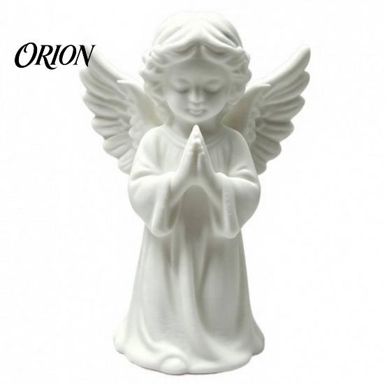 Handmade Craft Supplies 3D Printed Praying Angel Figurine, White Statue, DIY Paintable Minimalist Home Accents Cherub Sculpture, Christmas Tabletop