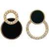 Women's Earrings Asymmetrical Round Hollow Round Black Stud Earrings Pendientes