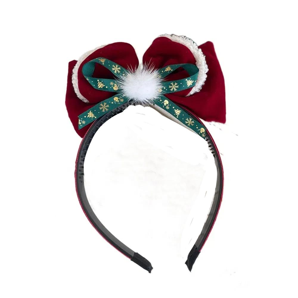 Cute Christmas Hair Hoop Xmas Plush Ball Hairpin Hair Accessories Christmas Barrettes  Girls