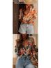 European Summer Casual Women's Long Sleeve Printed Lapel Shirt
