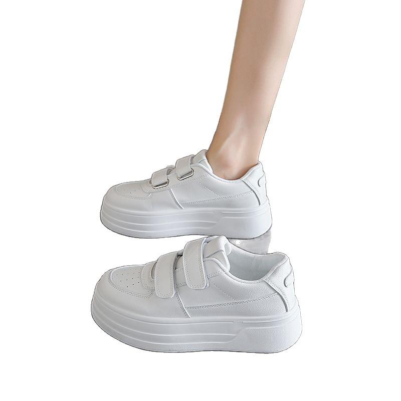 Velcro little white shoes women's 2025 spring new platform casual heightening shoes fashionable versatile classic sports board shoes