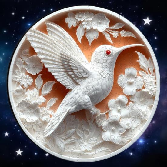 1 Set Wooden Animal Jigsaw Puzzle White Owl Lion Hummingbird Puzzle Challenge Game Educational Difficult Puzzle Toy Home Decoration