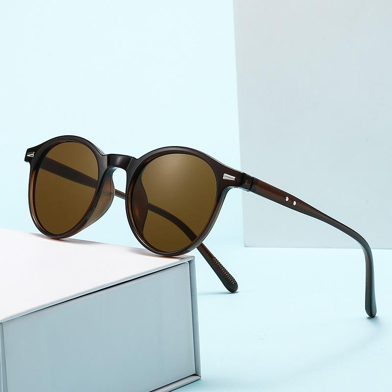 New Small Round Frame Sunglasses for Men Women UV Resistant Sunscreen Outdoor Fashion Driving Eyewear