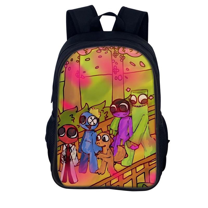 Rainbow Friends Kids Backpack With Polyester Material And Spacious Design For School And Daily Use