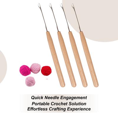4pcs Lock Edge Crochet Hooks Metal Latch Repair Tool Stainless Steel Knitting Sewing Needles For DIY Knitting Revamping Darning