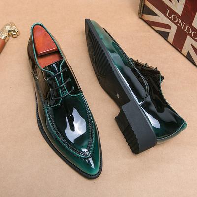 Heren Kleding Luxe Zakelijk Bruiloft Feest Designer Avond Groen Formeel Stylist Leer Casual Oxford Schoenen voor Heren Kantoor Flats