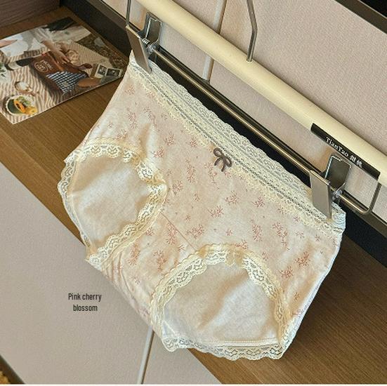 

2025 Пасторальный цветочный бесшовный со средней посадкой, высокоэластичный хлопковый женский нижнее белье Extra Large