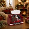 1pc Vintage Festive Holiday Tissue Box - Santa Claus Vintage Truck Present Napkin Storage Box, Suitable for Rolls/Facial Tissues/Single Sheets, Availa