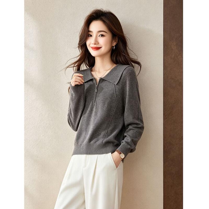 D.F.DEAR Women's Casual Half-Zip Knit Sweater