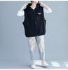 Spring and Autumn Women's Plus-Size Vest Casual Loose Hooded Vest Cardigan Sweatshirt Vest Outerwear