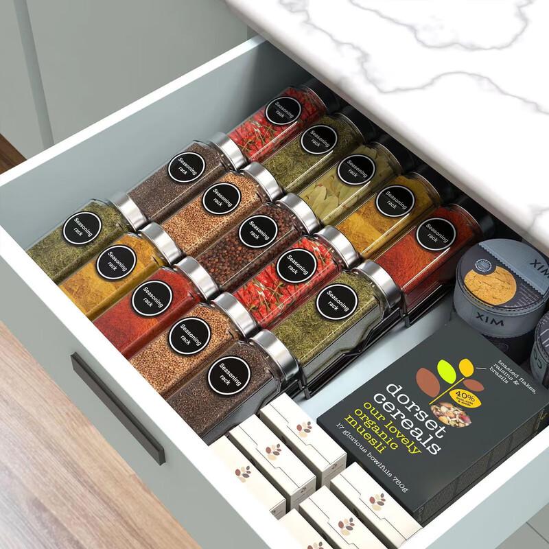 ZISIZ 120ml Square Glass Spice Jars with Stainless Steel Lids