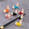 Chopstick Rest Cartoon Creative Cute Adorable Appearance Ceramics Rabbit Chopstick Rest Display Ornament Home Supplies