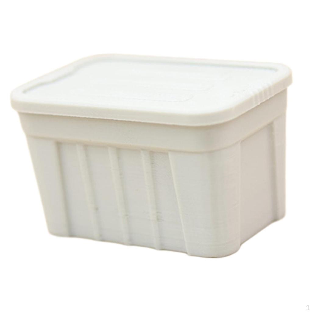 1/12 Miniature Storage Box with Lid Craft Diorama Scenery Ornament, Mini Organizer for DIY