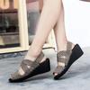 Keilabsatz-Plateau-Websandalen Mode Peep Toe Bequem Atmungsaktiv Mama-Schuhe Damen Casual Dicke Sohle Sandalias Mujer 2024