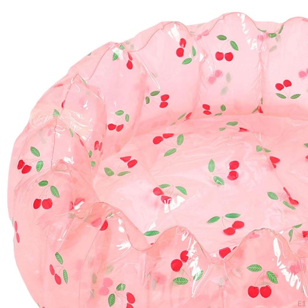 Inflatable Kids Pool Party Play Center 75cmx25cm for Yard Girls and Boys Fun Pink Cherry