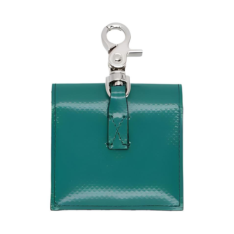 Marni Letter Logo Spring Hook Polyester Wallet Protection Case Headphone Bag Men Accessories Green Black AUMI0002A0P3572ZO445