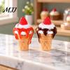 Crafting Supplies for Miniatures 10Pcs Mini Ice Creams, Tiny 3D Strawberry Jam Resin Dessert Doll Mansion Food Accessories Mansion, DIY Craft