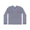 COMME Des GARCONS PLAY SPACE INVADERS L/S Striped Red Emblem 'Navy' Men's AZ-T324-051