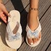 Sommer Hausschuhe Outdoor Strand Flip-Flops Süße Blume Schleife Dekoration Casual Flache Hausschuhe Schuhe für Frauen Slides