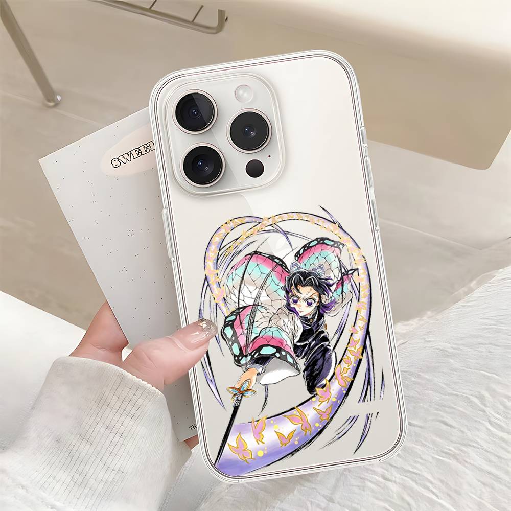 Cute S-Shinobu K-Kochos Phone Case For Iphone17 16 15 11 13 14 Pro Max 7 8 Plus X Xr Xs Max Se2020 12mini Transparent Cov