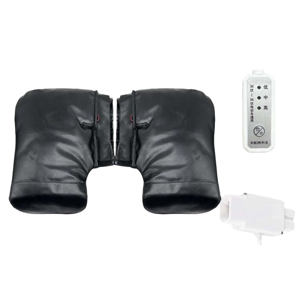 Electric Heating Handlebar Gloves 3 Levels Setting Motorcycle Heating Warm Muffs USB Charging for Bicycle MTB Motorcycle Scooter