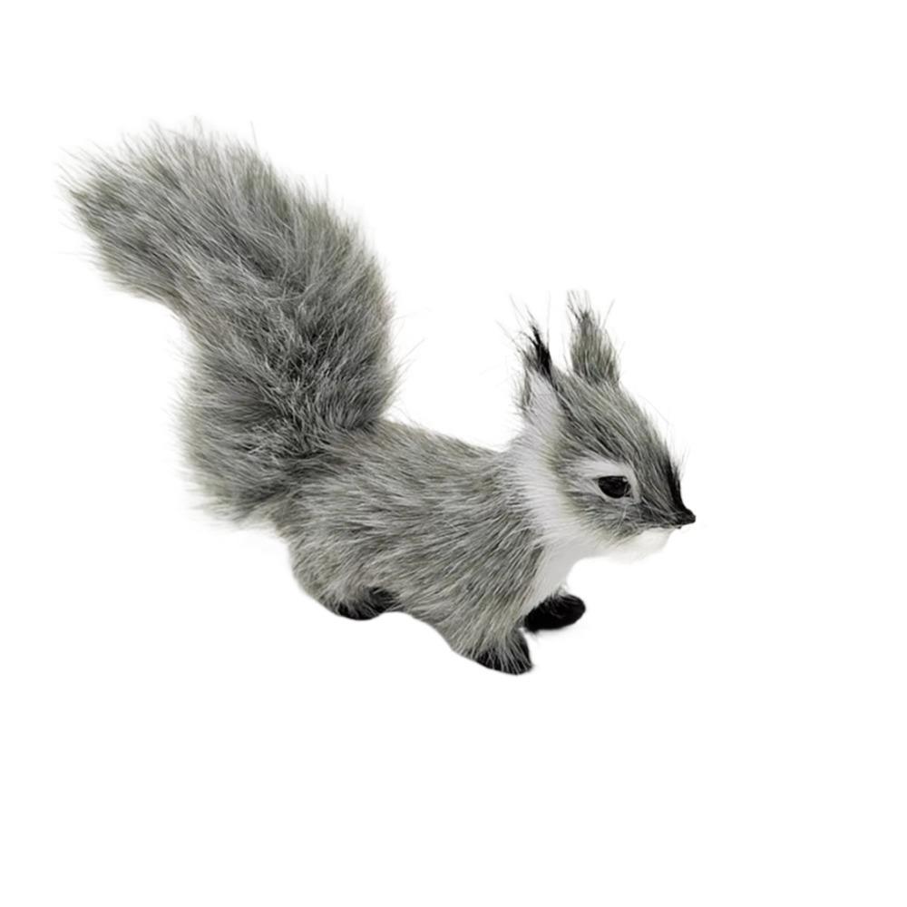 Plush Squirrel Miniatures Simulation Fur Simulation Animal Toy Christmas Decorations