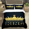 Fashion King And Queen Print Bedding Set Single Twin Full King Size Cute Animals Bed Linen Adults Teens Bedroom Luxury Gift