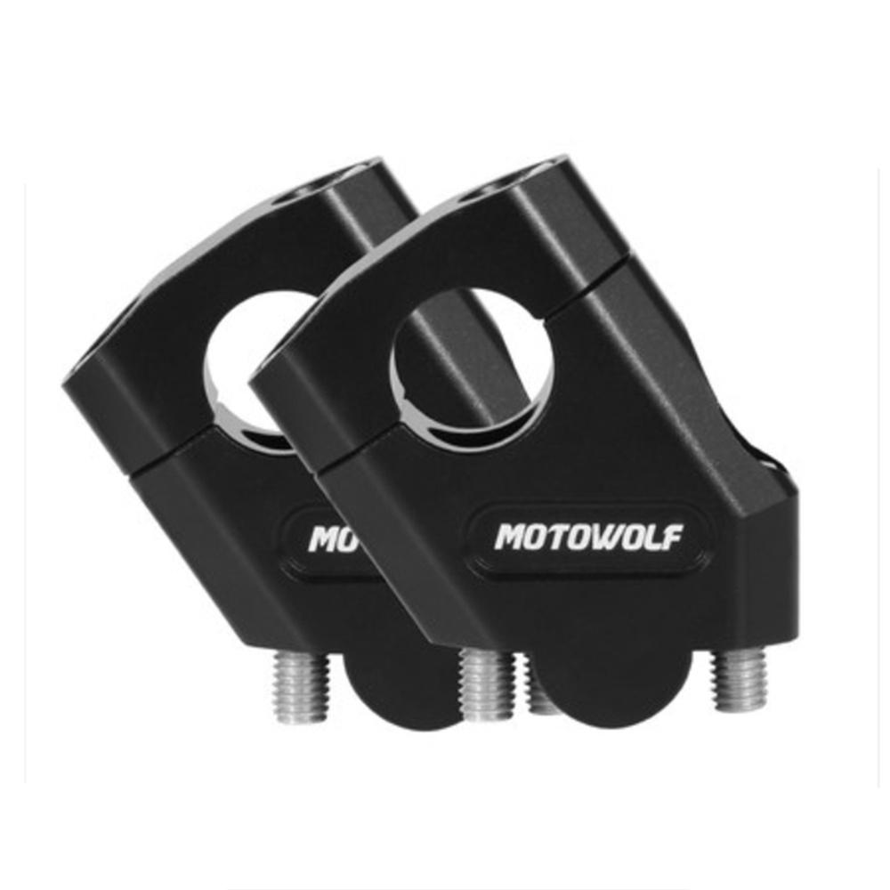 CNC Black 22mm 7/8" Motorcycle Handlebar Bars Riser Mount Clamp Adapter