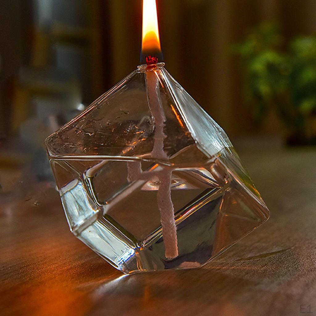 Foukaný Znovu plnitelný Skleněný Lampa Hořící řemeslo Bez kouře Držák na čajovou svíčku