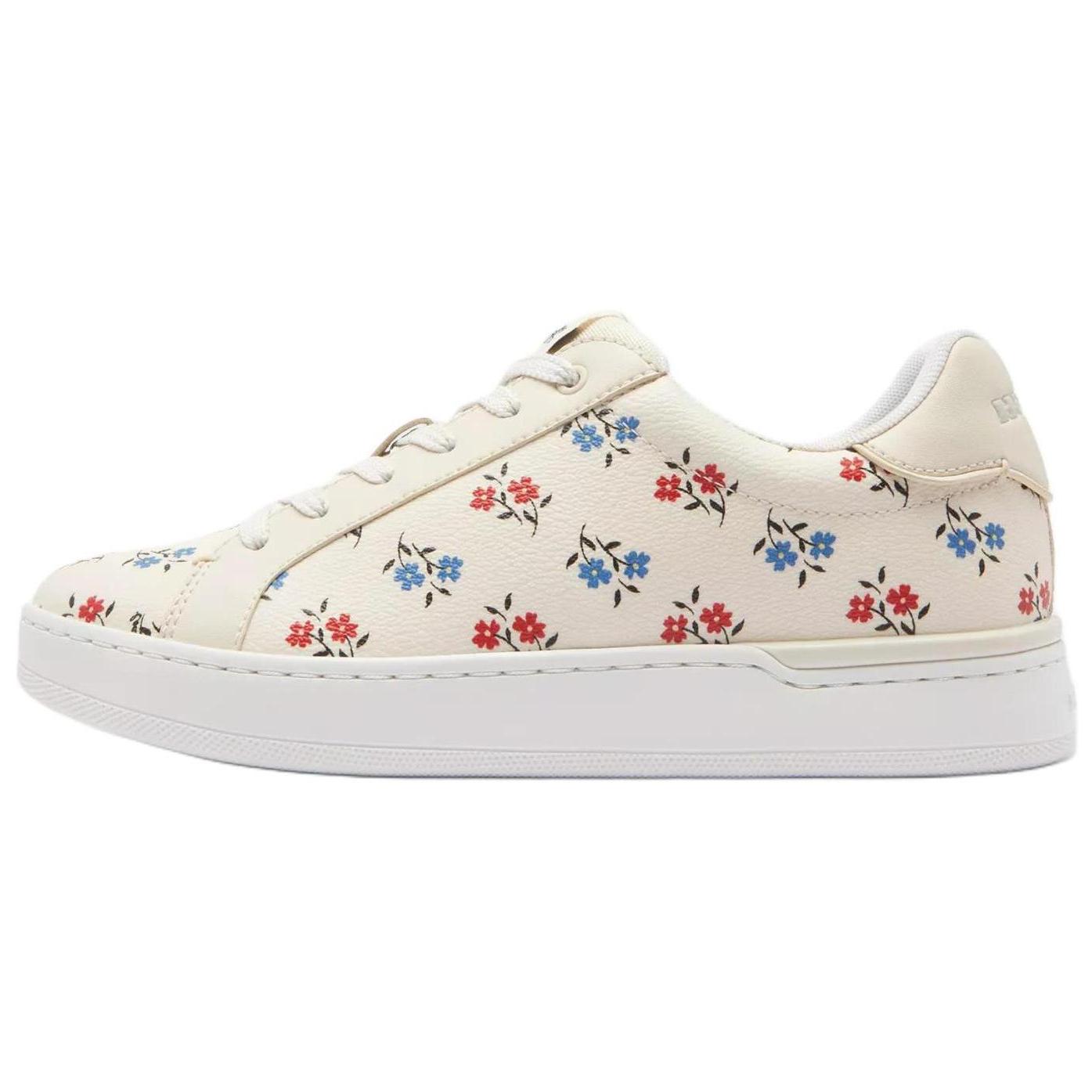 

Coach Кожаные кроссовки с круглым носком на шнуровке, низкие, женские, бежевые CU095-CHK 38