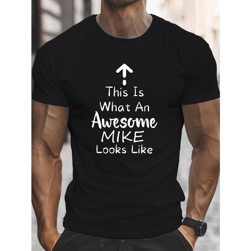 Graphic Print, Men's Round Crew Neck Short Sleeve Tee, Casual T-ShirtCasual Comfy Lightweight Top for Summer