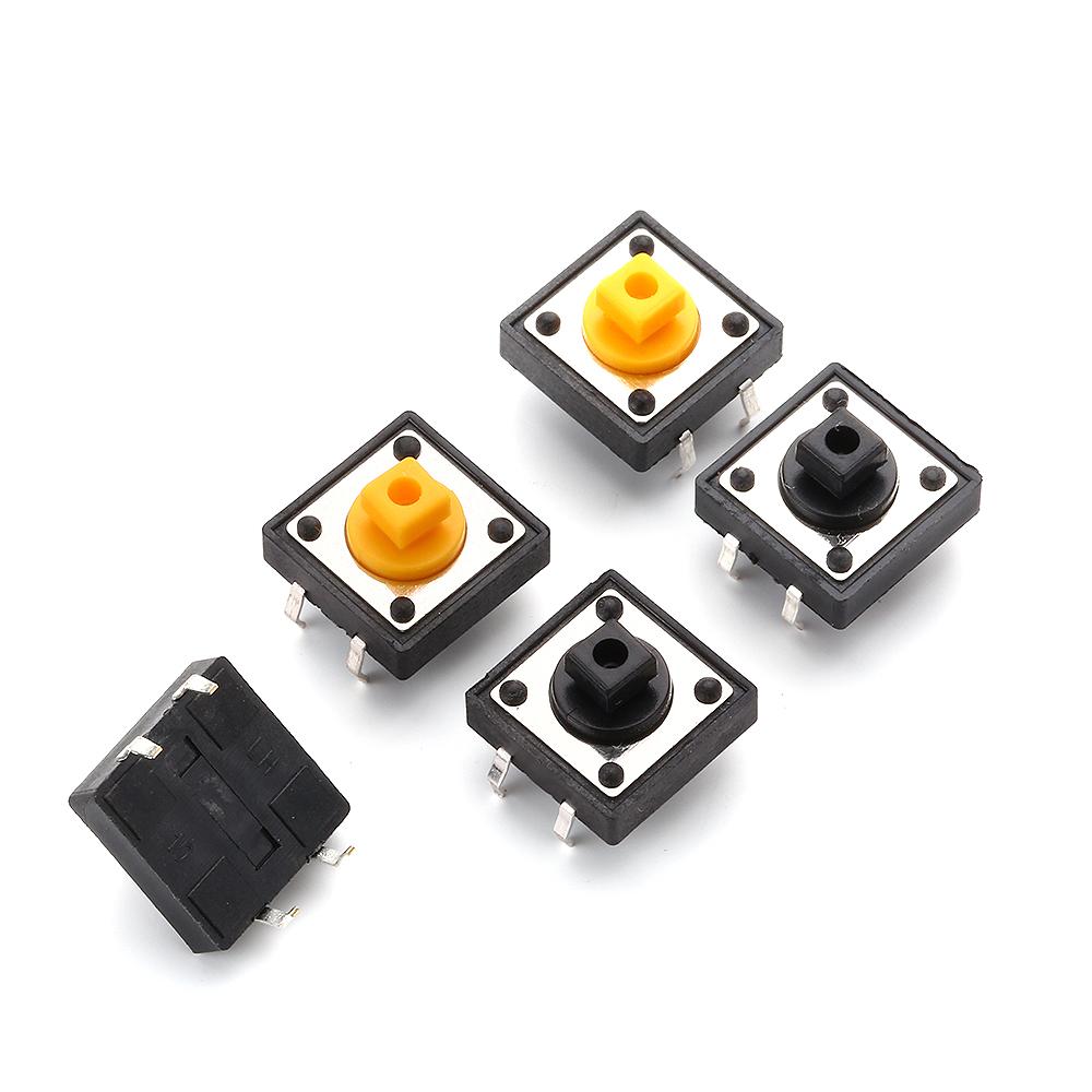 Tactile Push Button Switch Momentary 12*12*7.3MM Micro Switch Button with Knob White Black Yellow Blue Red Kit 12x12x7.3mm