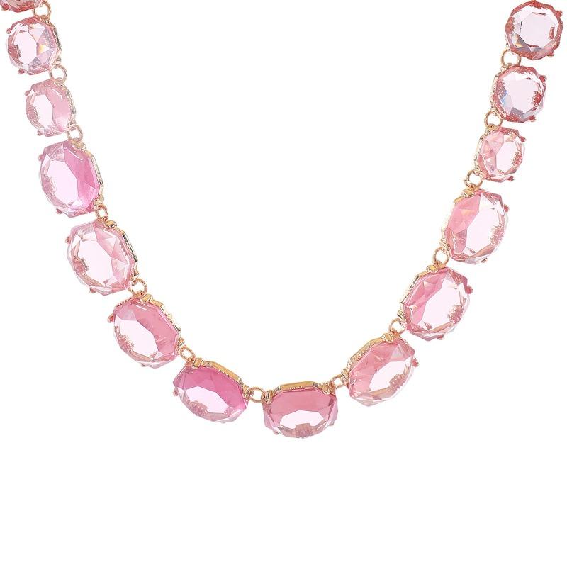 Catena da collo in gel per abbinamento colori Meier, set di orecchini con collana geometrica bohémien ZA da donna