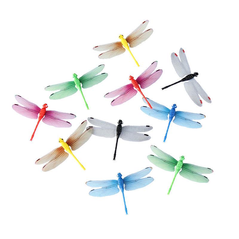 8.5cm Fluorescent Dragonfly Magnet for Flower Arrangements and Garden Decor