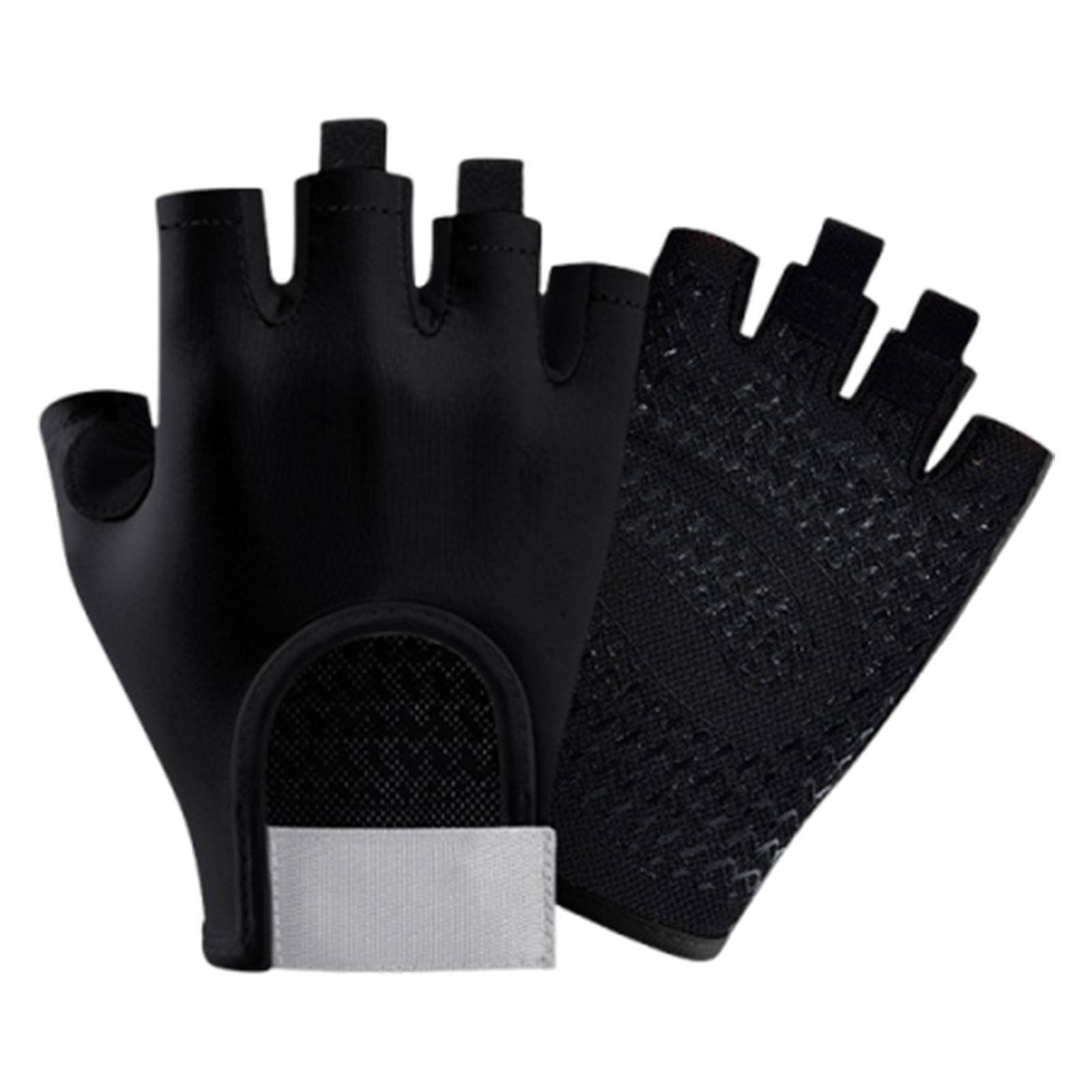 

Outdoor Sports Gloves Non-Slip Fitness Protect Gloves Breathable Wrist Belt Workout Gloves for Climbing Exercises Gym Lifting L чорний