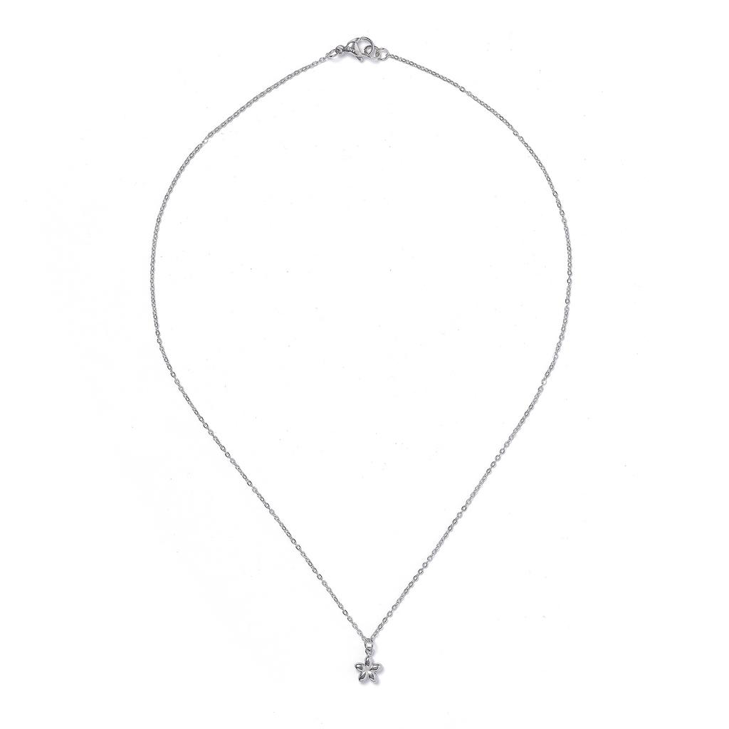 Jbans Classic Volume Mini Flower Pendant Slim Chain Necklace (C2503-An884_Sv)