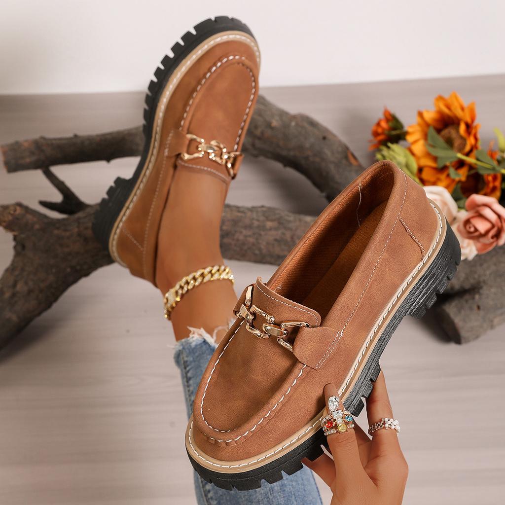 Damskie Retro Mokasyny na Platformie 2025 Rozmiar Plus Okrągły Nosek Designerskie Buty Damskie Wsuwane Gruba Podeszwa Sneakersy Damskie Zapatos De Mujer