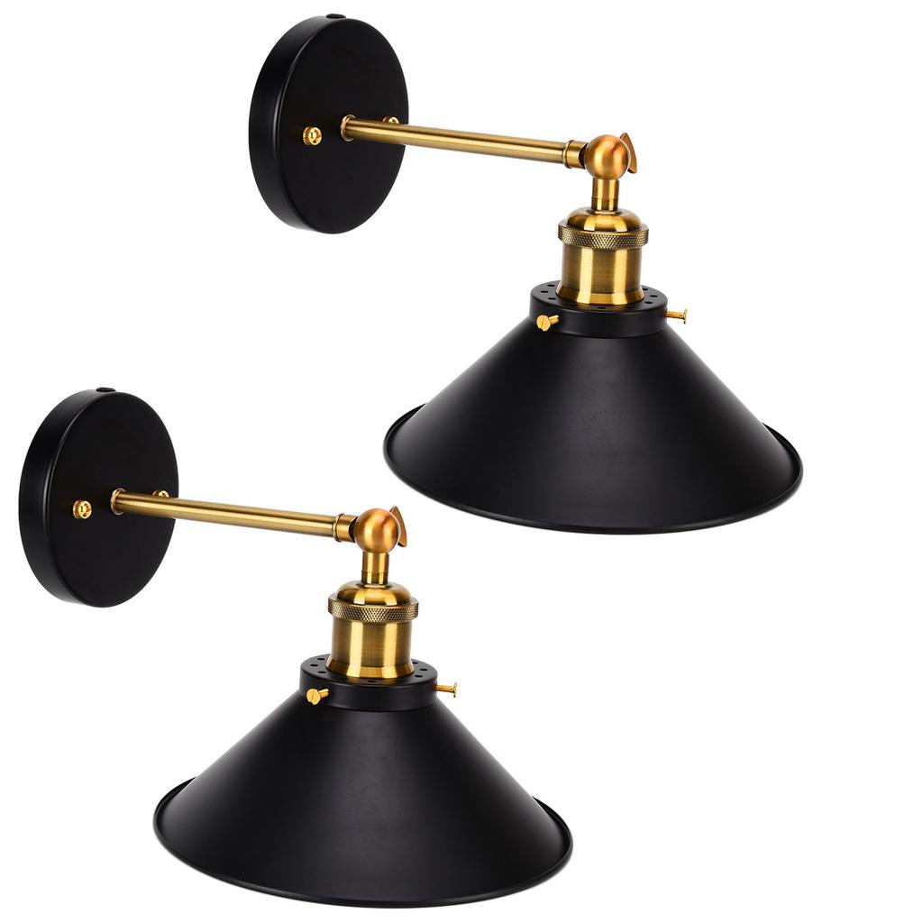2 Set Vintage Wall Sconces E26/E27 Industrial Antique Swing Arm Wall Lights with Bulb AC