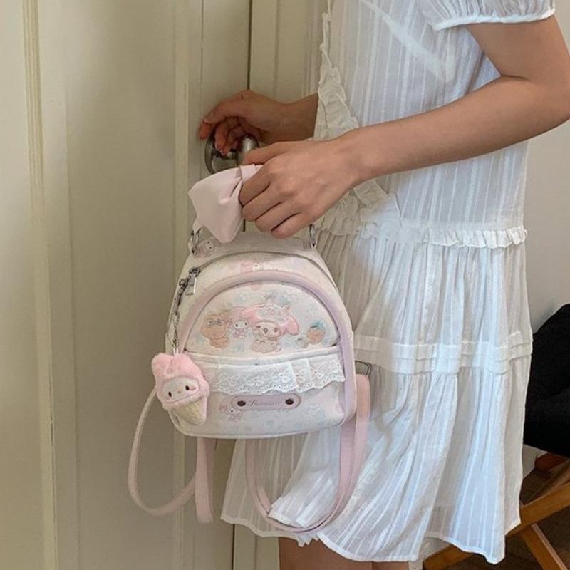 Schoolbag Korean Version Cartoon Melody Sweet Bow Backpack Women's Exquisite Versatile Mini Student Schoolbag Cute Backpack
