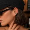SHIXIN 2Pcs Minimalist Stainless Steel 18K Gold Plated Ear Clip Women Classic C Shape Ear Cuff No Piercing Earring Daily Jewelry