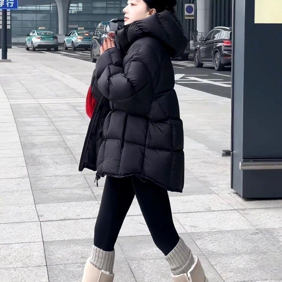 European Station Small Square Cloud Short Down Jacket Fashion Winter Square New White Duck Down Hooded Jacket